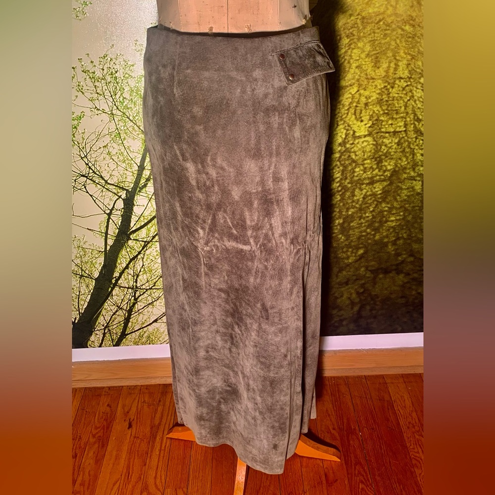 Long Suede Skirt.
